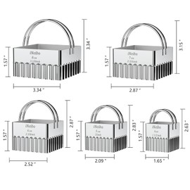 iNeibo Cookie Cutter Set, Square Cookie Cutters with Scalloped Edges, Cookies Cutter with Handle, Professional Pastry Dough Baking Cutter, Shapes Pastry Cutter