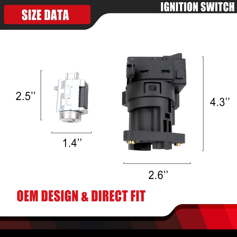 FEXON Ignition Switch & Ignition Lock Cylinder with 2 Keys