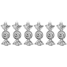 UKDeals Direct® Christmas Candy Decoration Candy Props Christmas Tree Hanging Ornament Candy Baubles 6pcs (Silver)