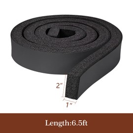 Yotache Open Cell Foam Air Conditioner Insulation Seal Strip 2"x1", Non-Adhesive Air Conditioning Weather Strip, 6.5 Feet Long