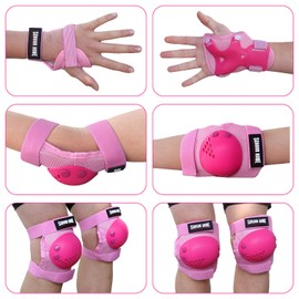 Youth/Kids Knee Pads Elbow Pads Wrist Guards Protective Gear Set for 3-15 Years Child Roller Skates, Skateboard, Cycling, Inline Skating, BMX Bike, Balance Bike, Scooter Riding and Other Outdoor Sports