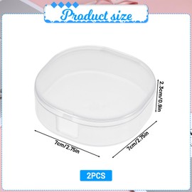 QfwdfcTrenz 2Pcs Plastic Cotton Square Holder Cosmetic Cotton Pads Holder Travel Portable Travel and Sealed for Makeup Remover Cottons Ball, White
