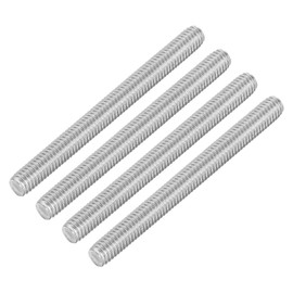 sourcing map 4Pcs Fully Threaded Rod, M6 x 65mm 304 Stainless Steel Right Hand Thread Bar Studs M6-1 Thread Pitch for Furniture Machinery Assembly