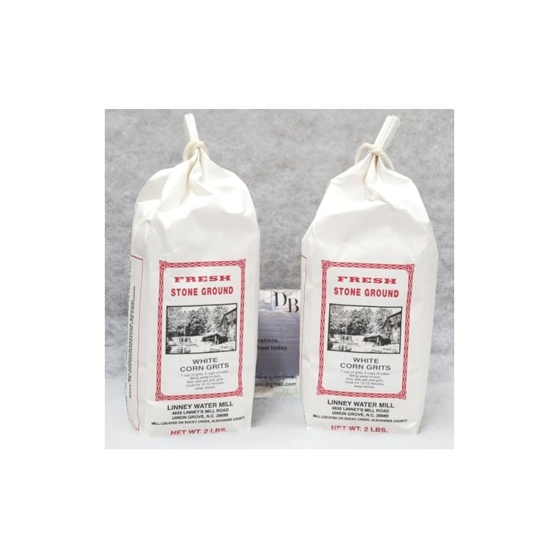 Linney's Mill White Corn Grits Fresh Stone Ground 2/2 lb