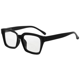 Eyekepper Bifocal Reading Glasses Women Stylish Bifocal Readers Clear Lens Oversize - Black +2.50