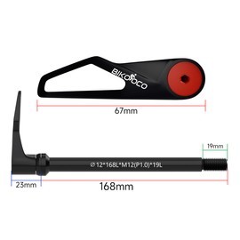 BIKOOCO Bike Axle Hub Adapter - Bike Hub Thru Axle Adapter for 1.0mm Bike Hub Quick Release Thru-Axle for Booster Forks W/Handle - 12mm X 168mm