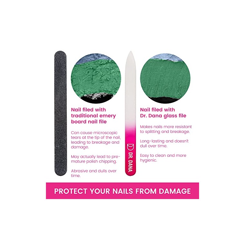 Premium Glass Nail File with Case - Fingernail File for