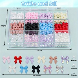 Barlone 3D Bows Nail Charms Nails, Heart Bowknot Beads Nail Charms for Nails, Nail Art Charms, Nail Charms for Women and Girls Manicure DIY Crafts Jewellery Accessories