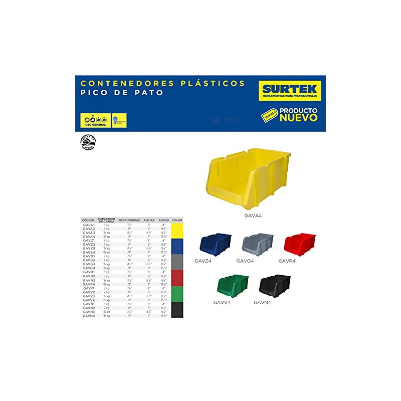 Surtek GAVZ2 Gaveta plástica color azul pico de pato 11"