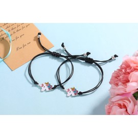 morniface Pinky Pomise Distance Matching Unicorn Bracelet for Best Friends Couple Family Women Mens Teen (unicorn Bracelet)