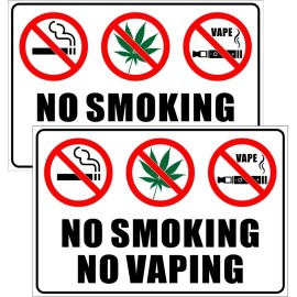 Rockmount Sign 2 of Outdoor Indoor 9"x6" - No Smoking, No Vaping - Adhesive Vinyl Label Sticker