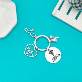 Xiahuyu 10 Pcs Medical Assistant Gifts MA Medical Assistant Keychain Medical Student Gift Medical Assistant Appreciation Gifts Medical Assistant Graduation Gift Medical Assistant Week Gift