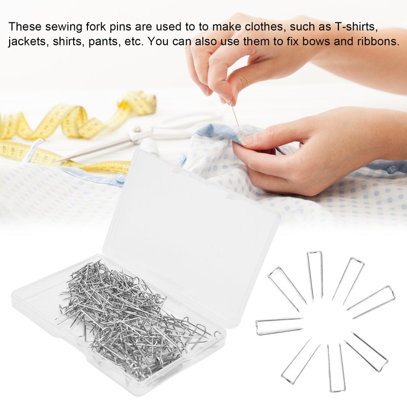 200Pcs Fork Pins U Shaped Stainless Steel Sturdy Durable Wide