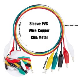 10Pcs Alligator Clips Electrical, 5-Color 13.7inch Test Leads with Testing Probes, Stamping Jumper Wires for Electrical Testing, Circuit Connection, Experiment (10)