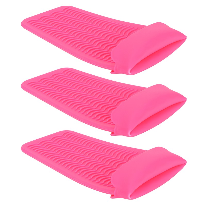 3Pcs Silicone Insulation Cover Heat Resistant Pouch for Hair Straightener
