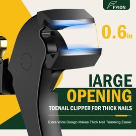 FVION Long Handle Toenail Clippers for Seniors – Wide Jaw Nail Clippers for Thick Toenails, Ergonomic Heavy Duty Toe Nail Clipper with Catcher & Lock, Precision Nail Trimmer for Limited Mobility