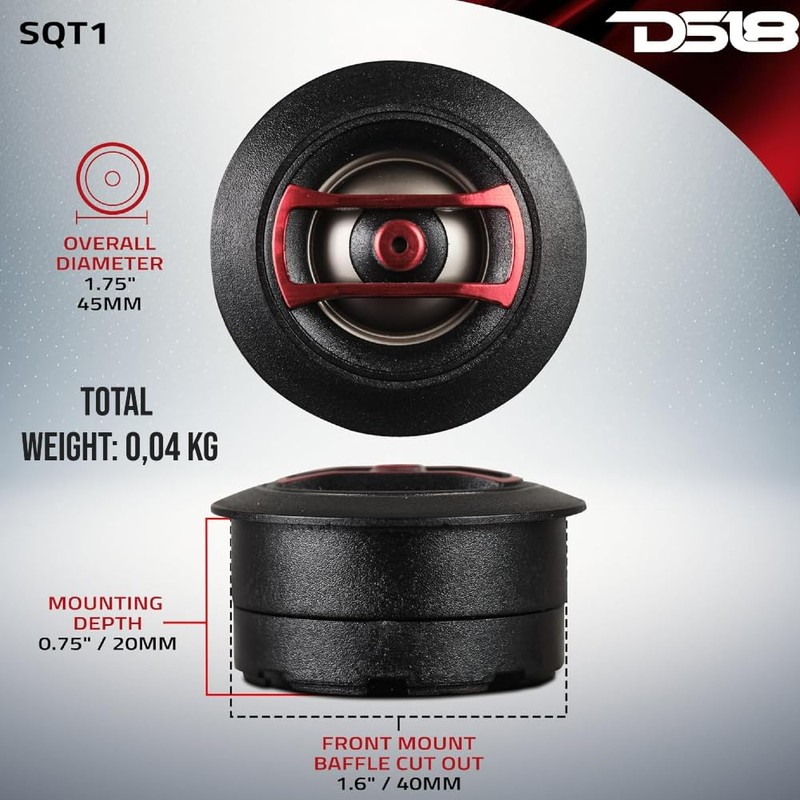Kit Set for DS18 SQT1 2 Dome Tweeters 4.5 cm