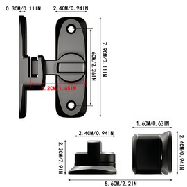 FYHJTRT Sliding Barn Door Lock, Heavy Duty Bolt Lock with 90° and 180° Installation, Black
