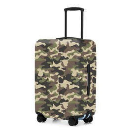 Adorila Travel Luggage Cover Protector, Washable Elastic Suitcase Cover, Luggage Protective Cover for 26-28 Inch Luggage (Forest Camouflage, L)