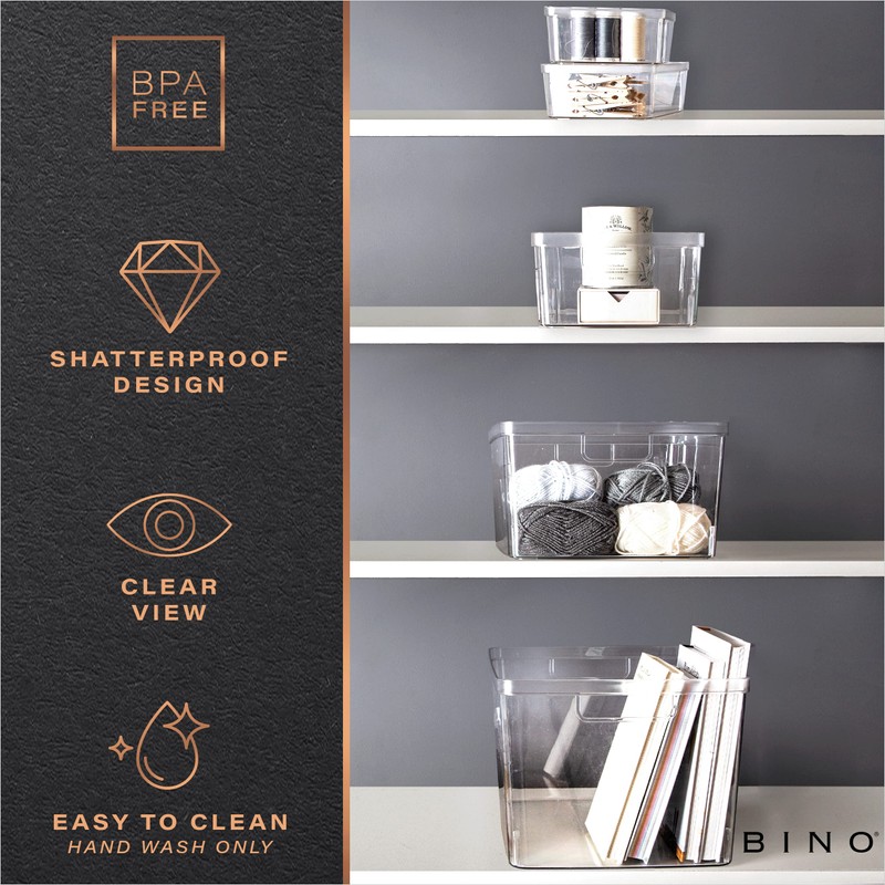 BINO Plastic Storage Containers, Small - 4 Pack THE LUCID