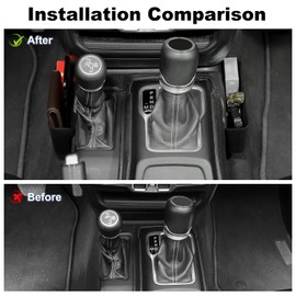 JWWY Caja de almacenamiento para palanca de cambios para Jeep Wrangler JL JLU y Gladiator JT 2018-2022, accesorios interiores de almacenamiento de fibra de pelusa