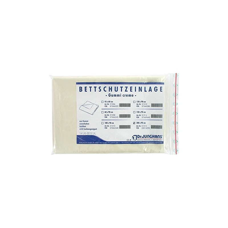 BETTSCHUTZEINLAGE Rubber 90 x 200 cm Cream Pack of 1