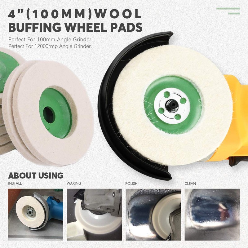 Keadic 13Pcs 4 Inch Wool Felt Polishing Wheel Disc Kit