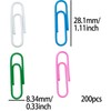 200 Pcs Paper Clips, 28 MM/1.1" Coloured Paperclips Metal Paper