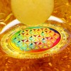 GOLD STONE Orgonite Pyramid Sculpture Natural Stone Power Stone Purification