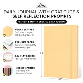 PRODUCTIVITY STORE Best Daily Journal for Men & Women - Gratitude Journal, Manifestation Journal & Guided Journal with Prompts for Personal Growth (A5, Cream)