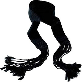 Black Flat Gartel Hagura - Ritual Praying Belt Size #8