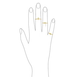 Minimalist CZ Flat Round Disc Circle 14K Gold Plated Sterling Silver Midi Knuckle Stackable Ring 1MM Band For Teen