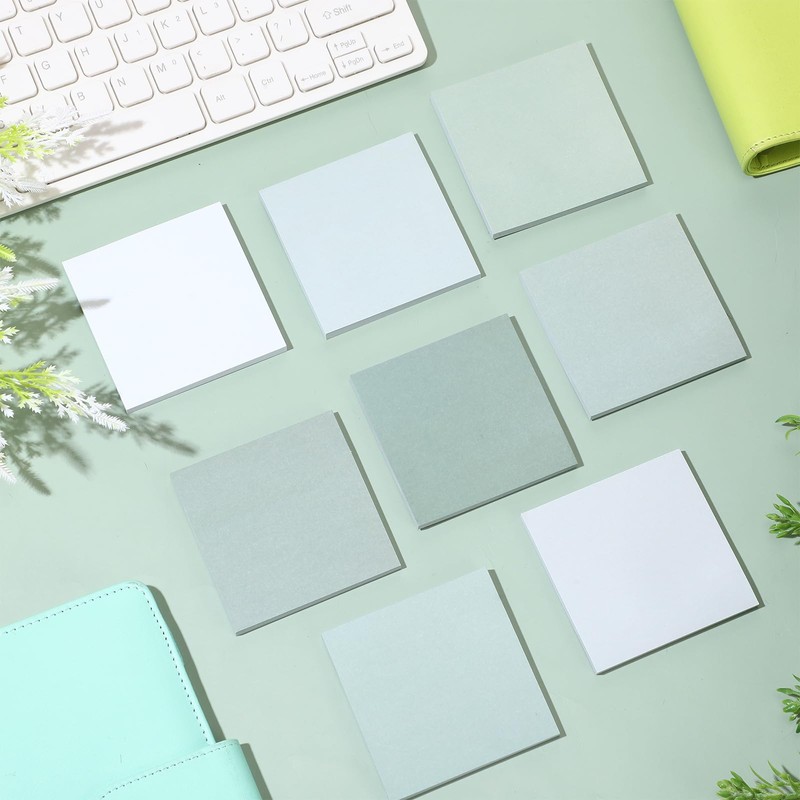 Saypacck 8 Pads Sage Green Sticky Notes 400 Sheets Gradient