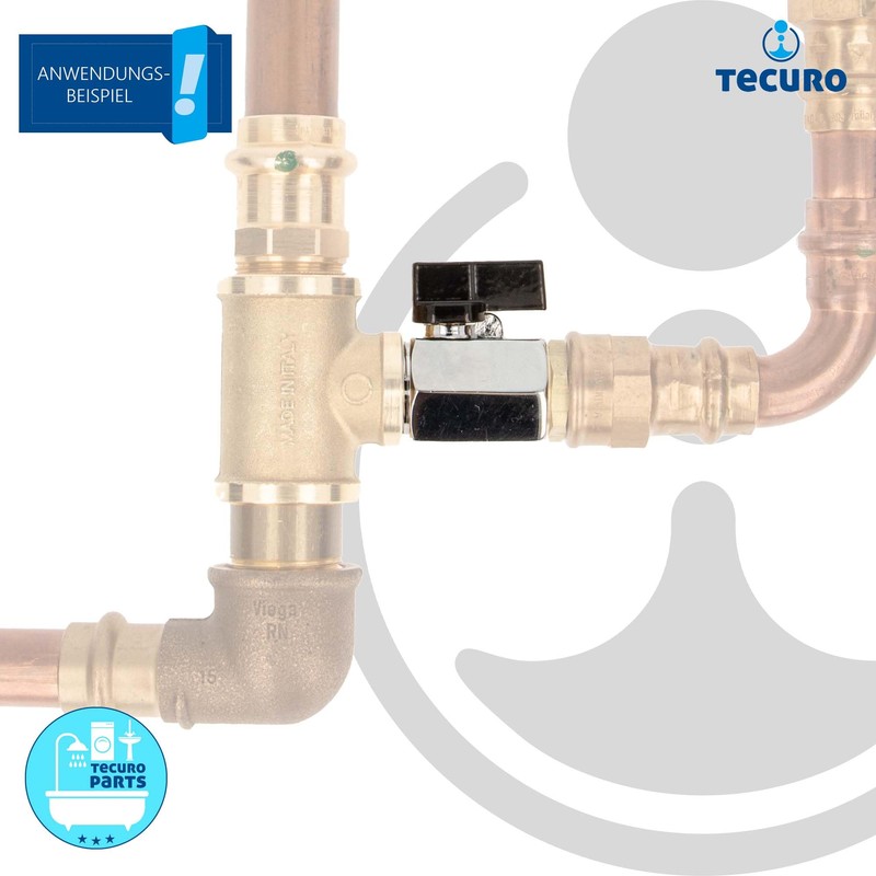 tecuro Mini Ball Valve 1/2 Inch, Female x Male Thread,