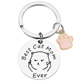 Cat Mom Keychain Funny Mom Gift Keychain for Women Birthday Mother’s Day Valentine's Day Gifts.