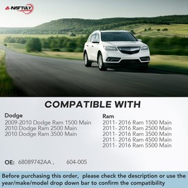 A-NAFTULY HVAC Heater Blend Door Actuator Replacement Fits for Ram 1500 2500 3500 4500 5500 2011-2016, Dodge Ram 1500 2500 3500 2009-2010 - Main AC Control Air Door Actuator Motor 604-005, 68089742AA