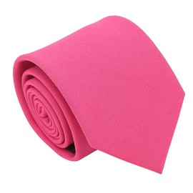 DQT Plain Matte Wedding Formal Classic Tie for Men - Hot Pink