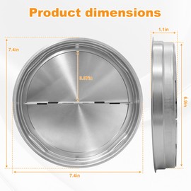 CG BP87Q Vertical Discharge Damper 7-Inch with Foam Round Backdraft Damper