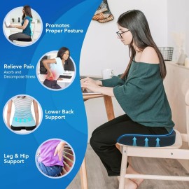 QUTOOL Seat Cushion & Lumbar Support Pillow for Office Chair, Car, Wheelchair Memory...