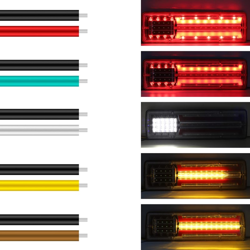 Biqing Trailer Brake Lights 24V Rear Tail Lights, 2PCS Truck