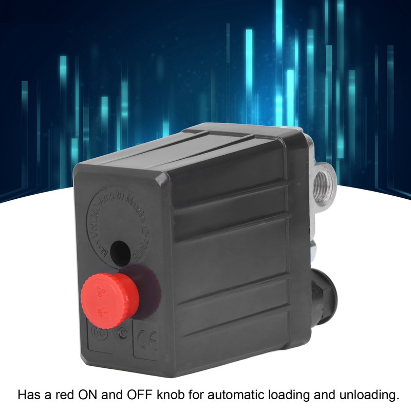 Air Compressor Pressure Switch Automatic Valve 4 Holes 90‑125PSI Accessory