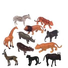 Get Ready Kids Zoo Animal Toys – 11 Mini Plastic Animal Figures for Toddlers, Wild Animals Playset for Ages 18m+