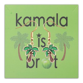 kamalaa is braAt Madam President earring First Female President Rally Gift Cat Ladies Voting Jewelry (ka mala is braAt ca)