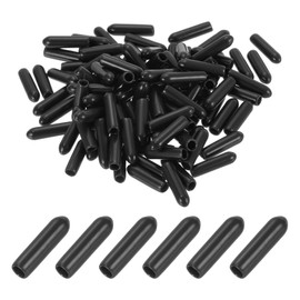 PATIKIL 100pcs 3mm Vinyl Rubber End Caps Flexible Bolt Screw Cover Caps Round Thread Protector Caps for Metal Tubing Rod Bolts Black
