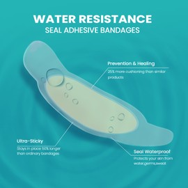 Hydrocolloid Gel Blister Bandages Pads - Promifun 26ct Waterproof Adhesive Blisters Bandages - Blister Pads for Heel, Toe, Feet, Fingers - Gel Blister Prevention for Travel & Hiking (Toe Pack)