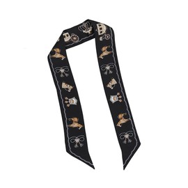 JERLA 100% Mulberry silk Scarf Head Hair Ribbon Handbag Handle wrap Tie Bundle Scarf Neckerchief Scarf for women