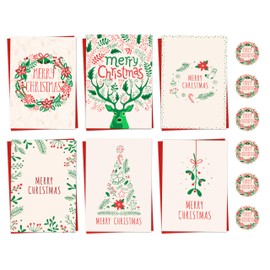 Giftinghouse Charity Christmas Cards Pack of 12/24/48 Multipack Xmas Cards Vintage 2024 for Family, Friends, Granddaughter and Childrens with Red envelopes | Seasonal Greetings for sale. (12 cards)