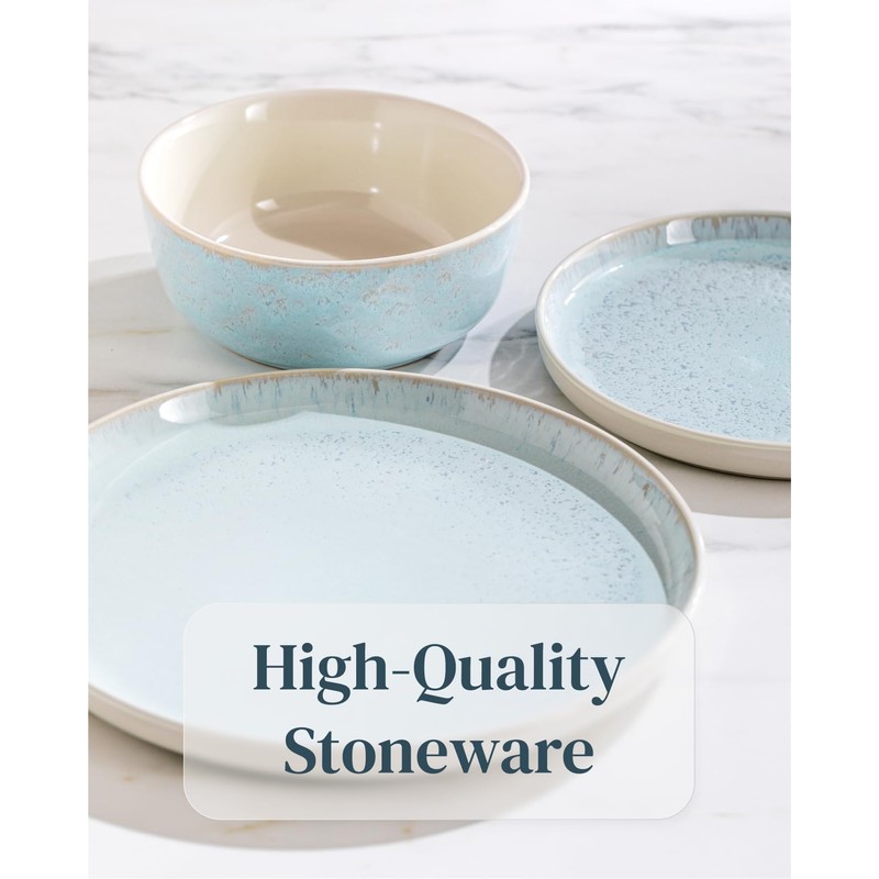 Stoneware dinnerware set 4 persons 12 pcs – Modern style