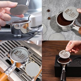 58.5mm Puck Screen - 2 PCS Coffee Puck Screen for 58mm Portafilter, Stainless Steel Espresso 1.7mm Thickness 150μm, Reusable Portafilter Barista Accessories