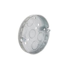 Hubbell-Raco 8293 1/2-Inch Deep, 1/2-Inch Bottom Knockouts 4-Inch Round Ceiling Pan Gray